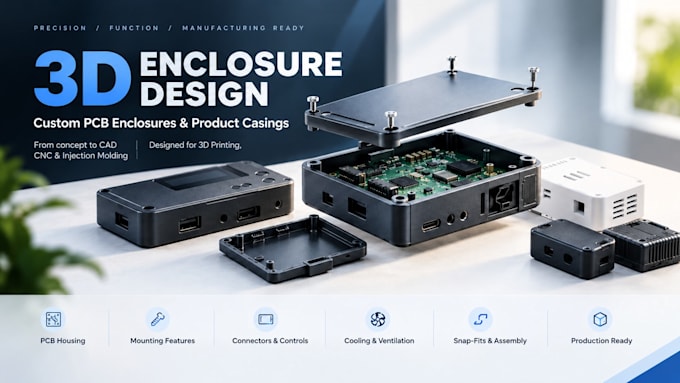 design custom 3d pcb enclosures and electronic product casings