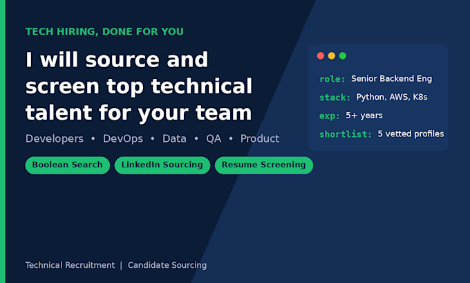 do technical recruitment and candidate sourcing