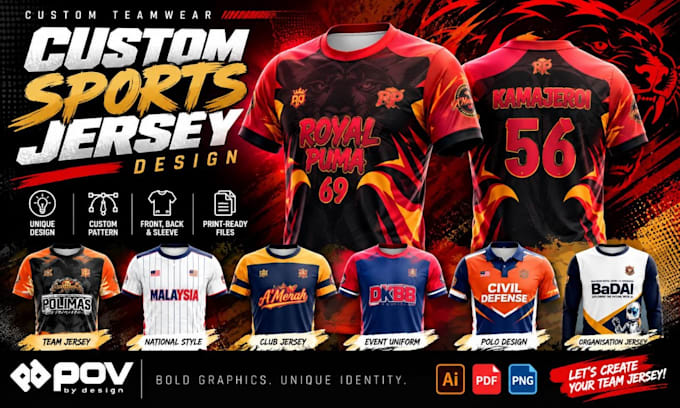 design custom sports jerseys and sublimation artwork