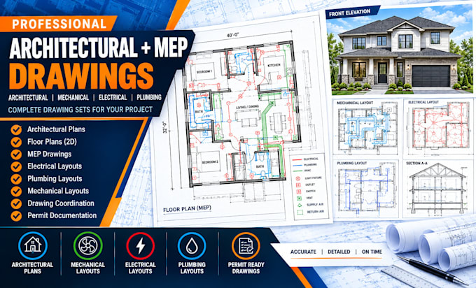 create architectural plans and mep drawings for your project