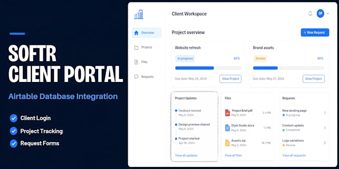 build a softr client portal with airtable database and secure login