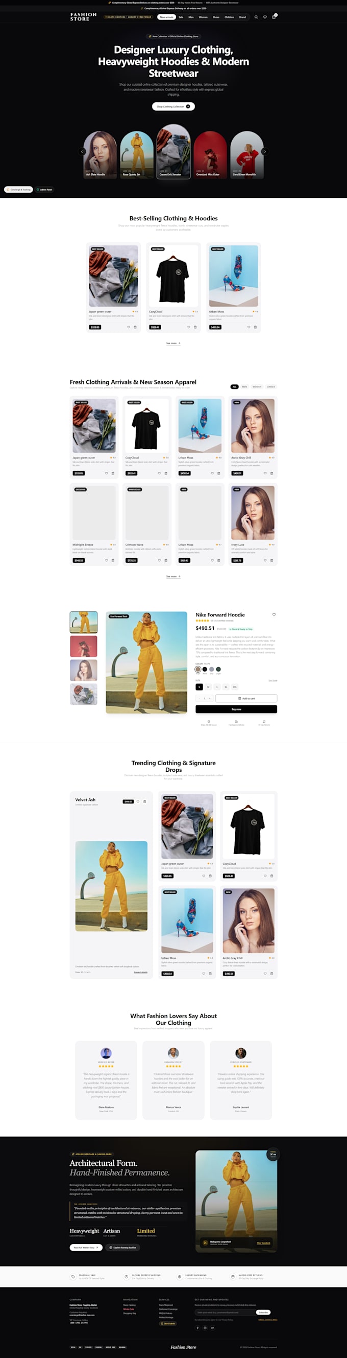 design any website frontend and backend