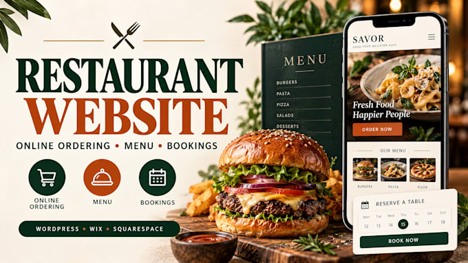 redesign design restaurant website with online ordering and reservation system