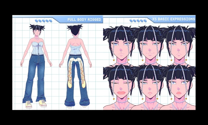 make 3d vroid vrm avatar, vtuber avatar, vrchat avatar for warudo and vseeface