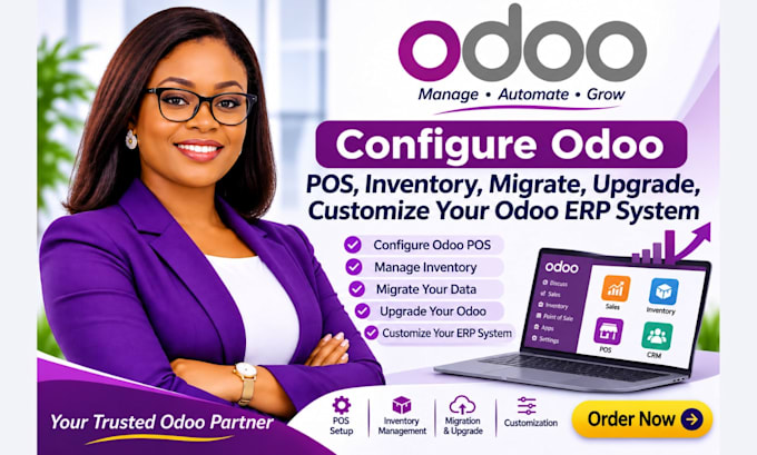 configure odoo pos, inventory, migrate, upgrade, customize your odoo erp system