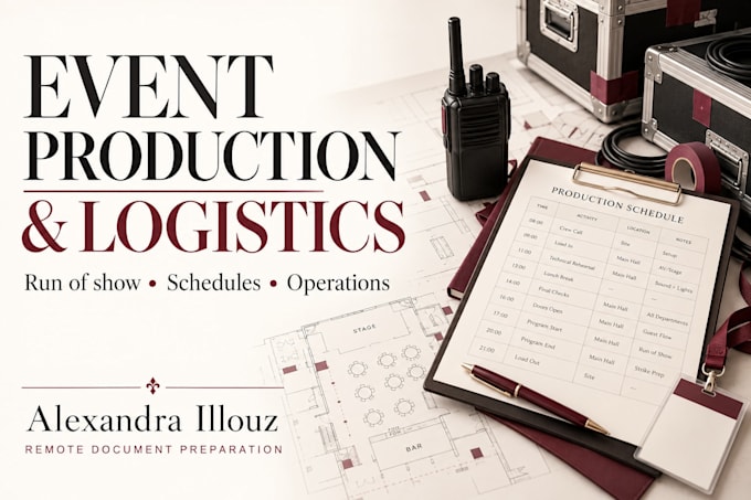 create your event production schedule and logistics plan