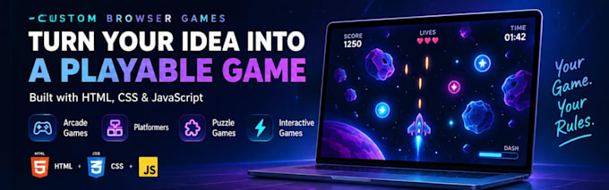 create a custom browser game using HTML, CSS and javascript