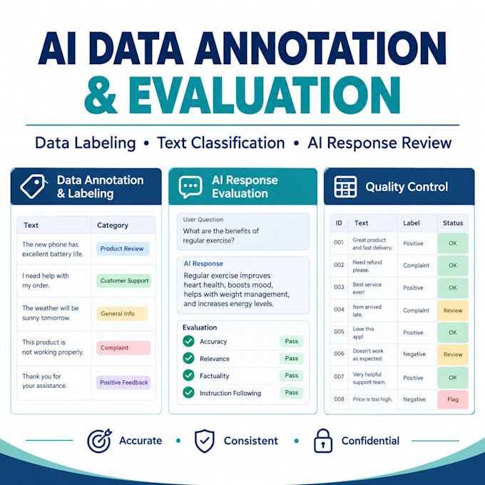 provide ai data annotation, labeling and response evaluation