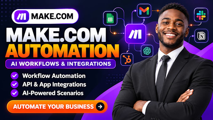 build makecom automation, API integrations, and ai workflows