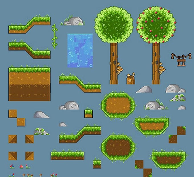 pixel art tileset tilemap top down tiles rpg maker game assets environment tile