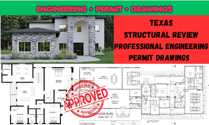 provide texas architectural plans, structural engineering and texas stamp
