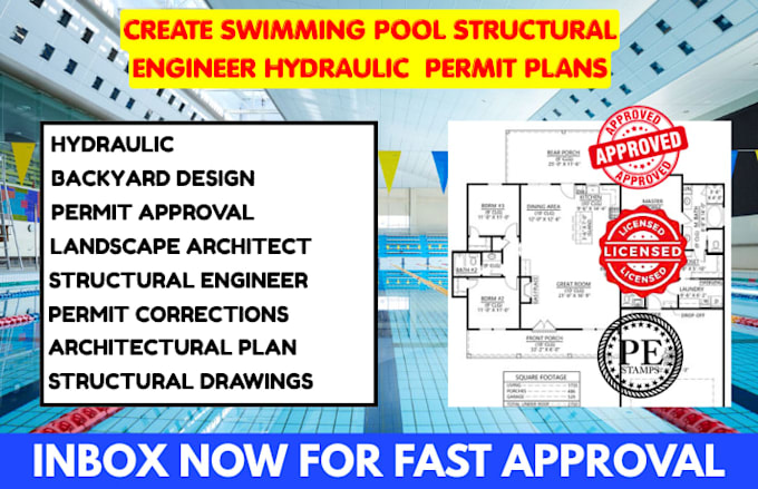create swimming pool structural engineer hydraulic permit plans ca tx nj fl ny