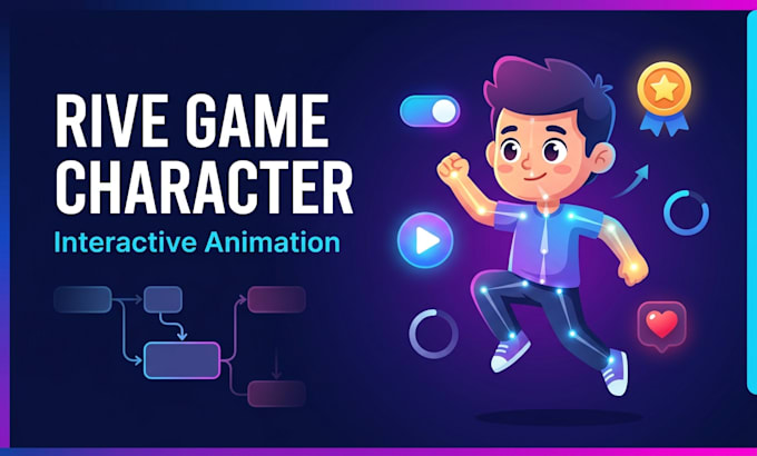 create rive game character and interactive asset animation
