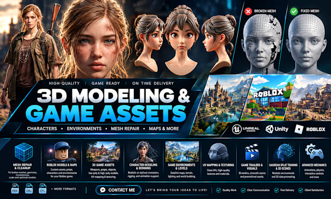 fix mesh roblox game trailer 3d modeling skin unreal engine map geometry scale