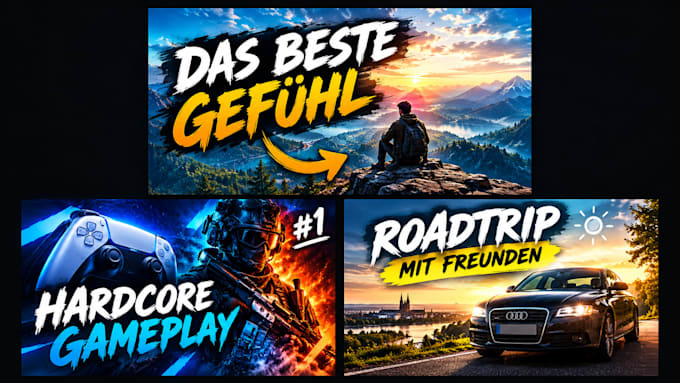 creative youtube thumbnails made with care