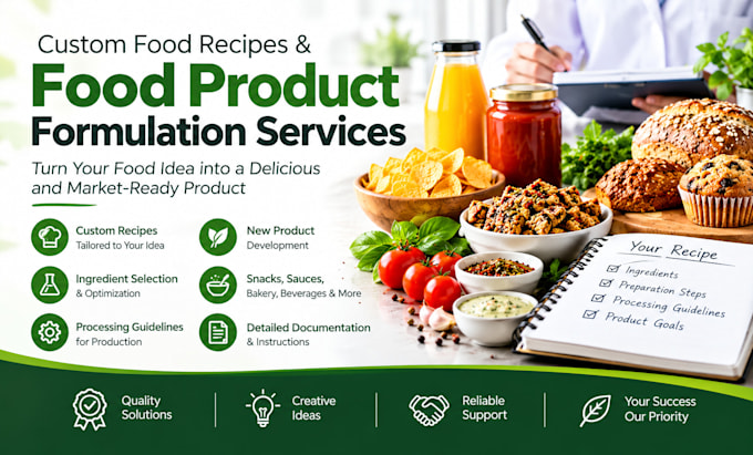 create custom food recipes and develop innovative food products