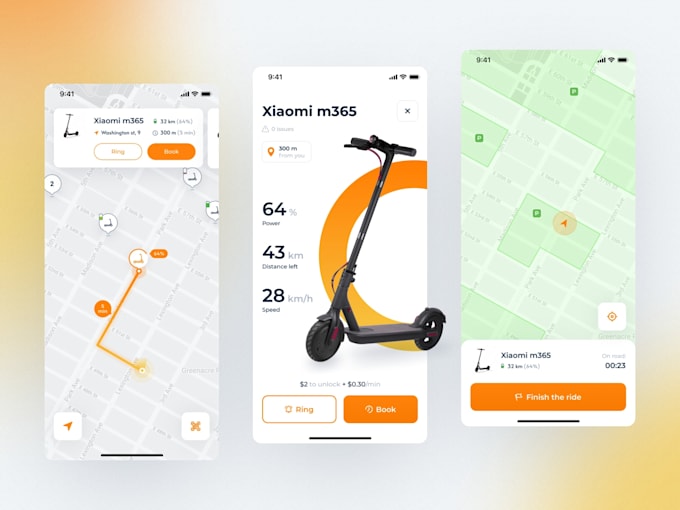develop an e scooter rental app with gps tracking and online payments