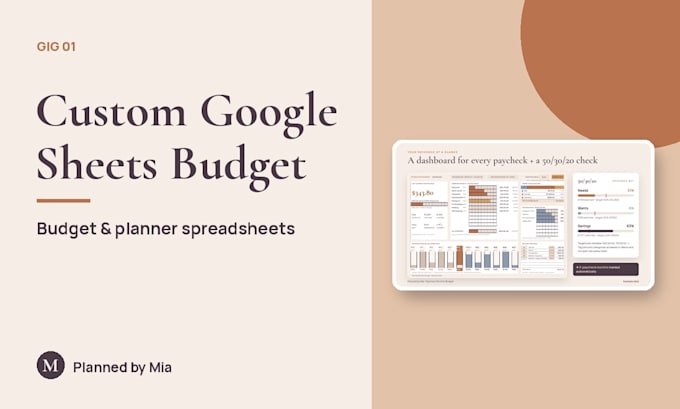 create a custom google sheets budget or planner spreadsheet