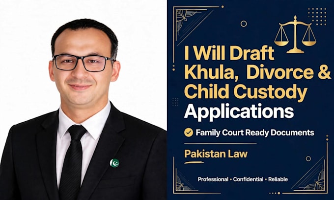 draft khula, divorce and child custody case