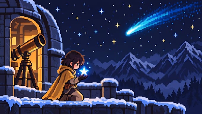 create a looping pixel art animation, background, or game scene