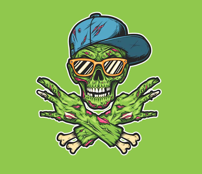 design unique skeleton skull logo for your company