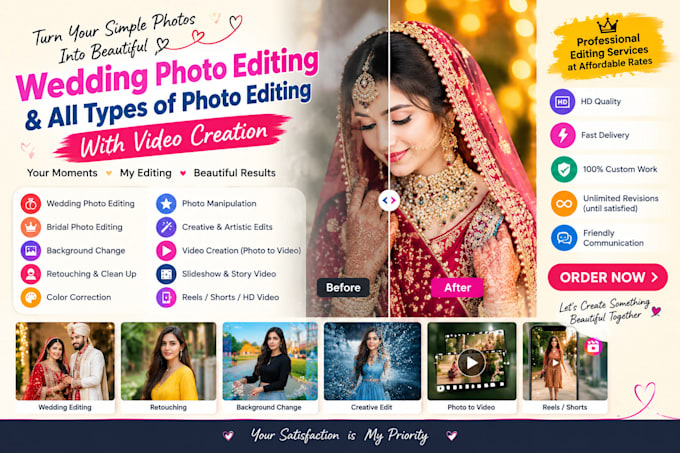 professional photo editing, wedding editing and photo