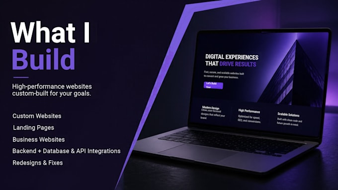build a professional website with frontend and backend development