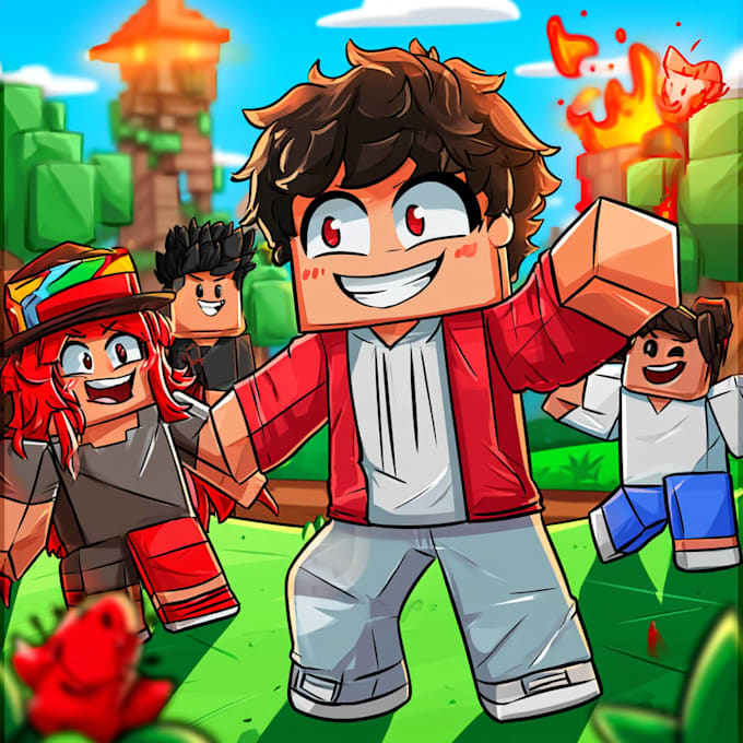 draw cartoon roblox thumbnail for any style