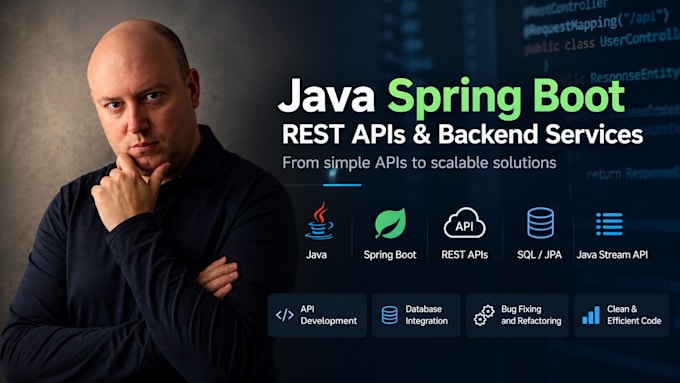 develop java spring boot rest apis and backend services