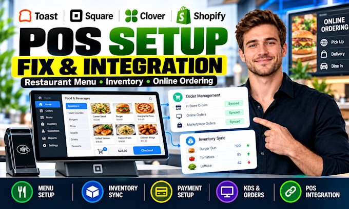 fix setup toast pos square pos clover shopify restaurant menu pos integration