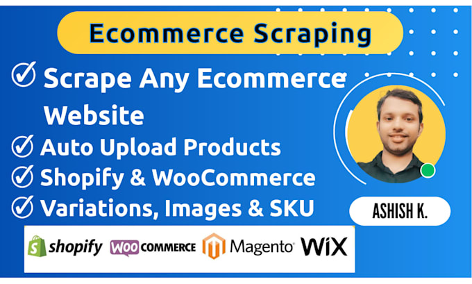 scrape ecommerce websites and automate product uploads