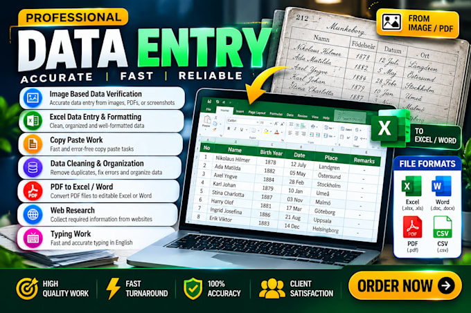 do accurate image based data verification and excel data entry