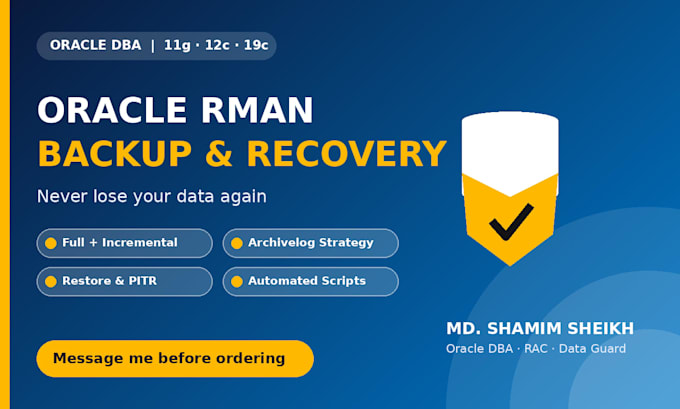 setup oracle rman backup and recovery strategy for your database