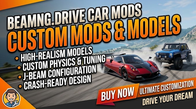 create custom beamng drive car mods and realistic vehicle models