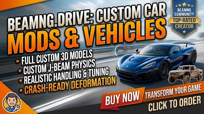 create custom beamng drive car mods and realistic vehicle