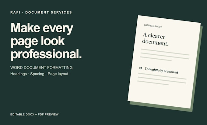format your word document with clean headings and page layout