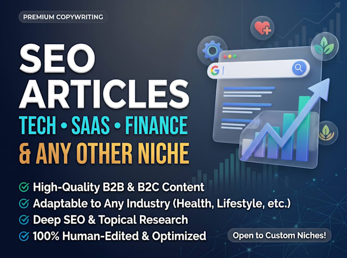 write SEO optimized articles for tech, saas and finance