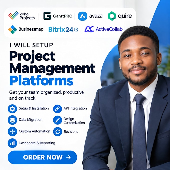 setup zoho project, ganttpro, avaza, quire, businessmap, bitrix24, activecollab