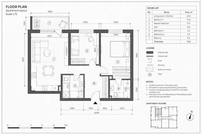 do 2d plans, 3d visualization and explanatory note
