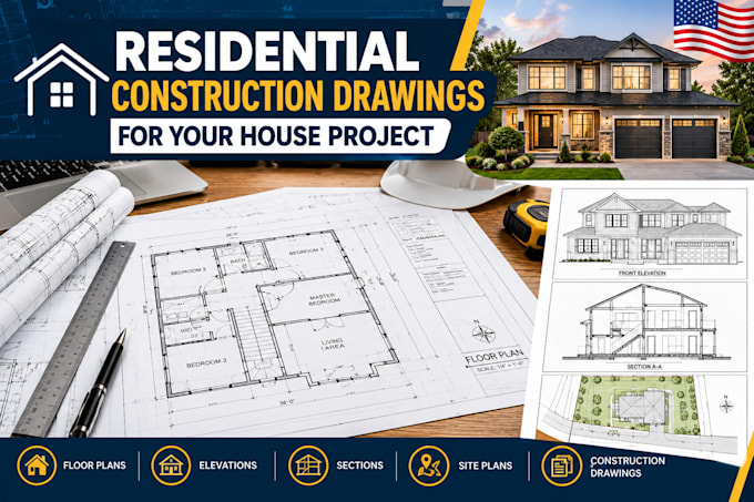 create residential construction drawings for your house project