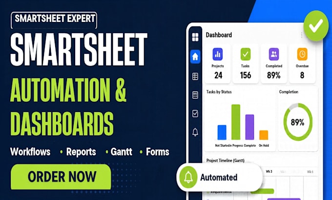 build smartsheet automation, dashboards and smartsheet workflows