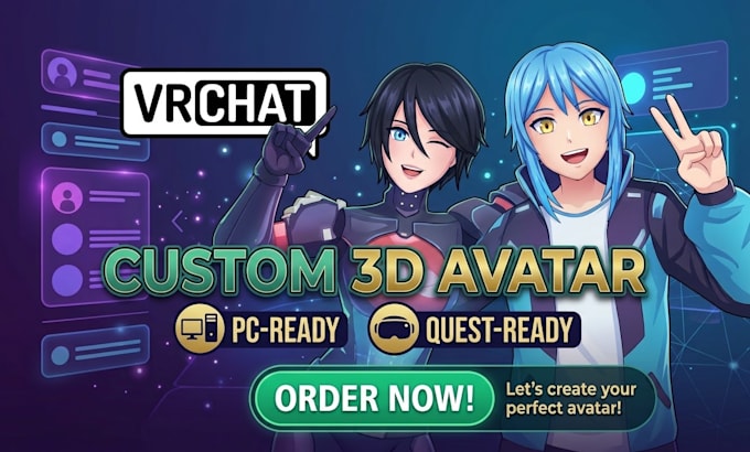 create custom 3d rigid live 2d vtuber model anime character vr chat avatar