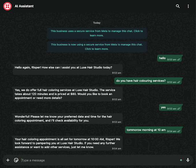 build an ai whatsapp chatbot for customer support