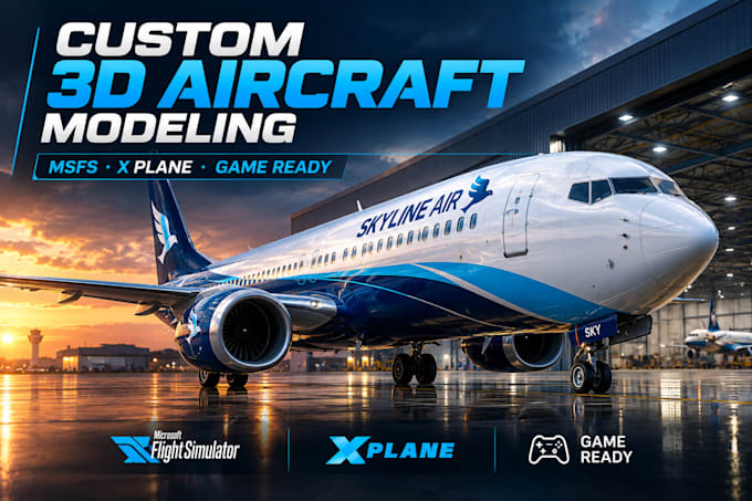 create custom 3d aircraft models for msfs and x plane