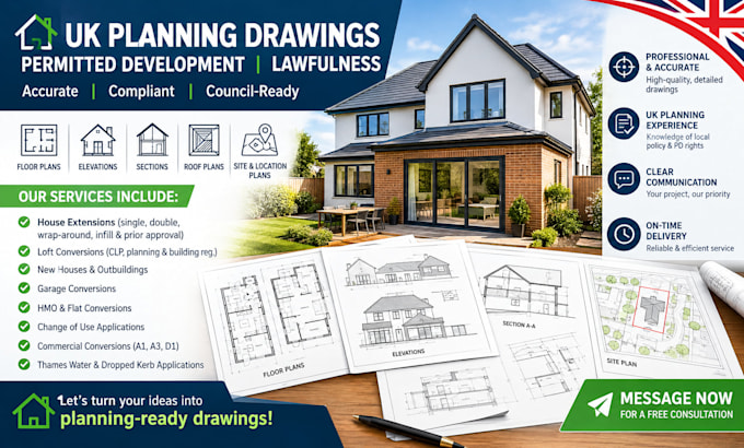 uk planning drawings for permitted development and lawfulness