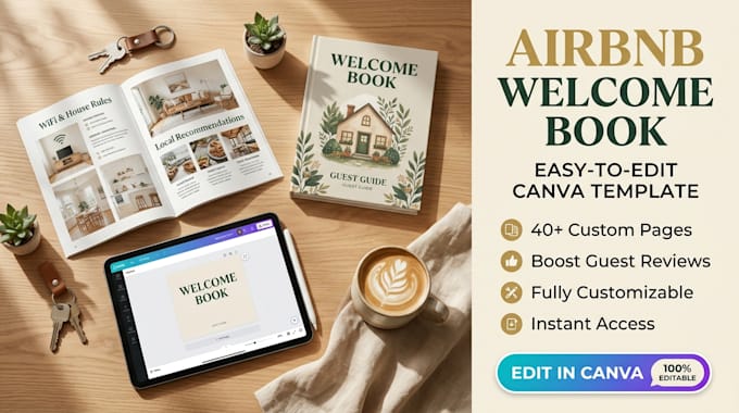 create an editable airbnb guest book and welcome guide