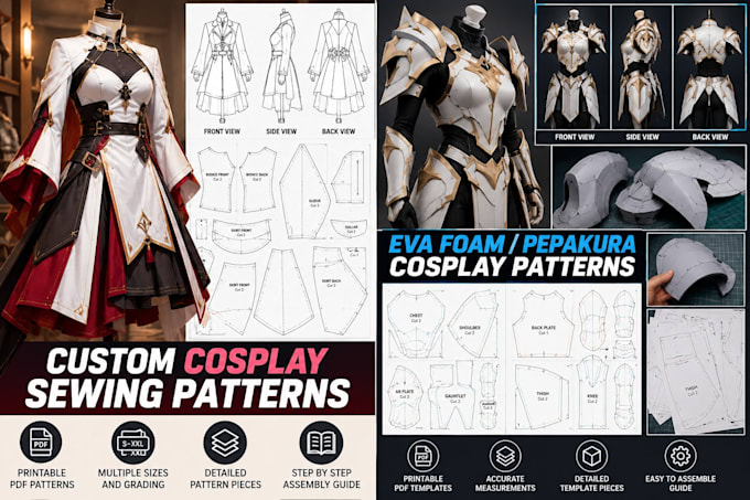 do 3d cosplay patterns, eva foam, 3d sewing patterns, 3d helmet, 3d mask