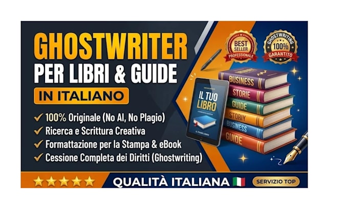 il tuo ghostwriter professionale per ebook e guide in italiano