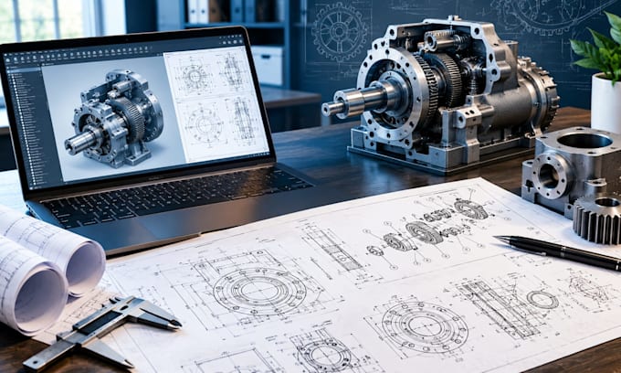 create mechanic engineering plans and technical cad drawings
