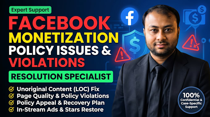 fix facebook monetization policy issues and page quality violations